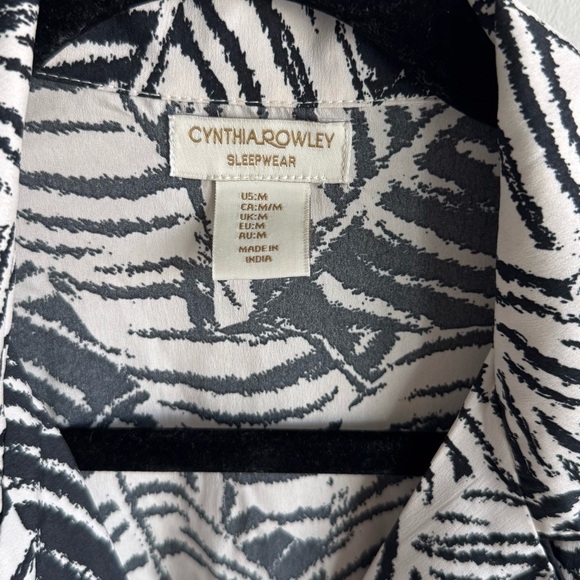 NWOT Cynthia Rowley Sleepwear Palm Print Button Nightshirt Dress Size Medium - Picture 3 of 4